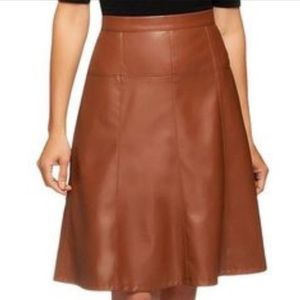 Dennis Basso Vegan Leather Skirt